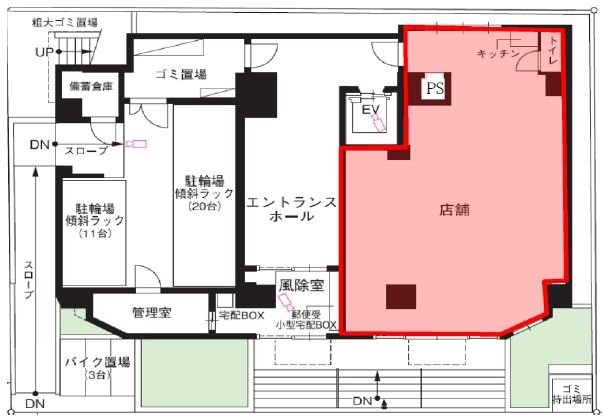 ジェノヴィア両国Ⅲスカイガーデン1F 間取り図