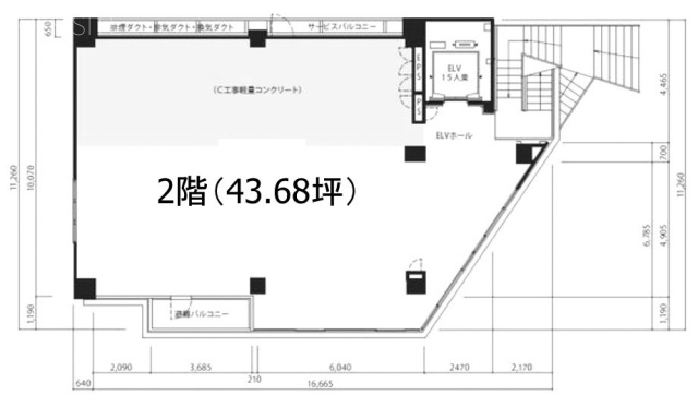 デリス横浜ビル2F 間取り図