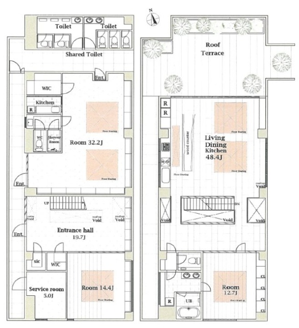 TOKI-ON西麻布302・303 間取り図