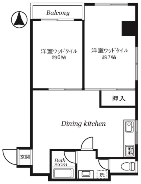 成子坂ハイツ702 間取り図