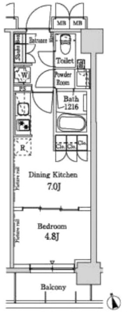 パークアクシス日本橋兜町302 間取り図