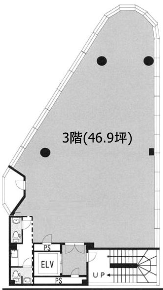 四谷4丁目32番4号ビル3F 間取り図