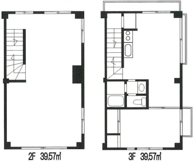 清水ビル1F～2F 間取り図