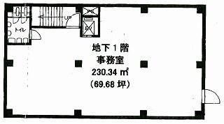 神楽坂ホワイトコートビルB1F 間取り図