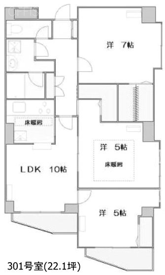 マイスタークエーレ西新宿301 間取り図