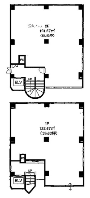 AKビル1F～2F 間取り図