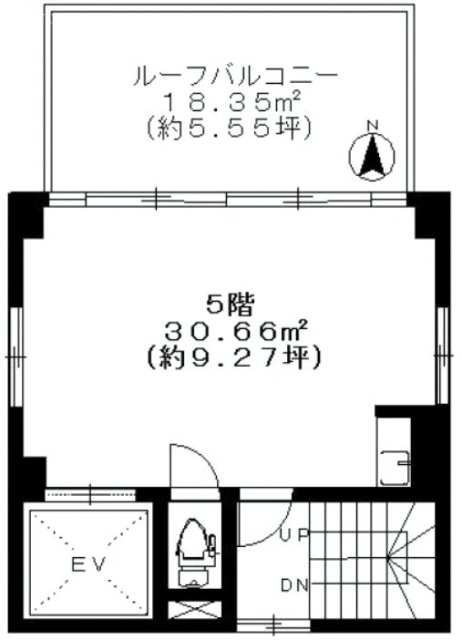 御苑K-1ビル5F 間取り図