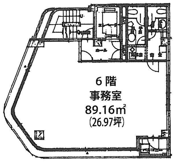 大伝馬町壱番地ビル6F 間取り図