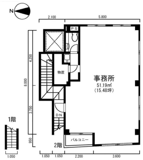 久保田ビル2F 間取り図