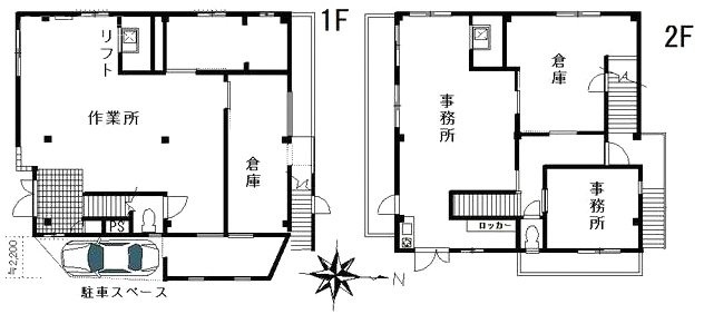 田辺ビル1-2F 間取り図