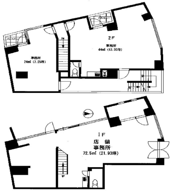 ペンシルベニアビル1F～2F 間取り図