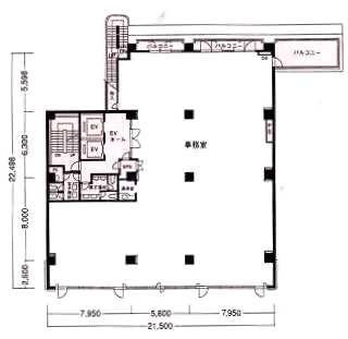 イトーピア岩本町一丁目ビル5F 間取り図