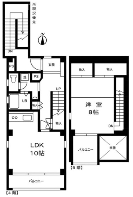 久保ビル4F～5F 間取り図