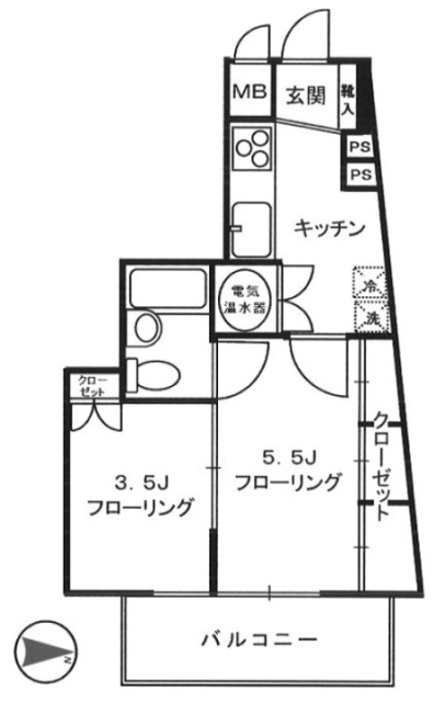 シャトー青山第3ビル202 間取り図