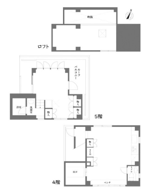 肥田野ビル4F~5F 間取り図