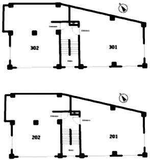 落合荘苑ビル201・202・301・302 間取り図