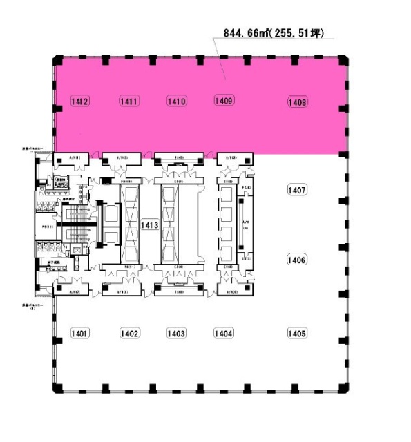 新宿フロントタワー14F 間取り図