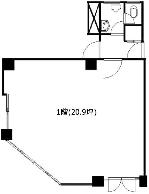 岩本和裁ビル1F 間取り図