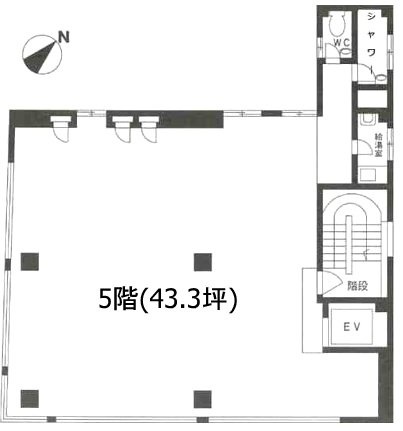 日本橋浜町ポストビル5F 間取り図