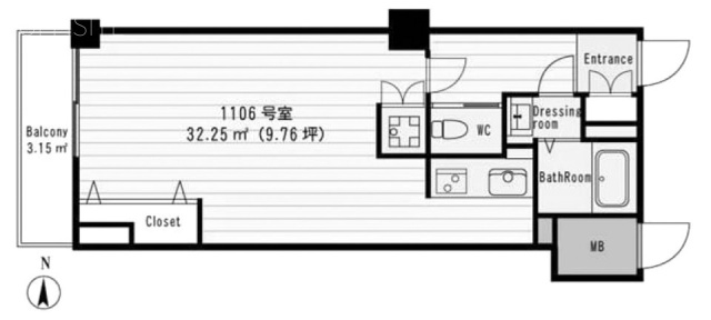 プリメーラ道玄坂1106 間取り図