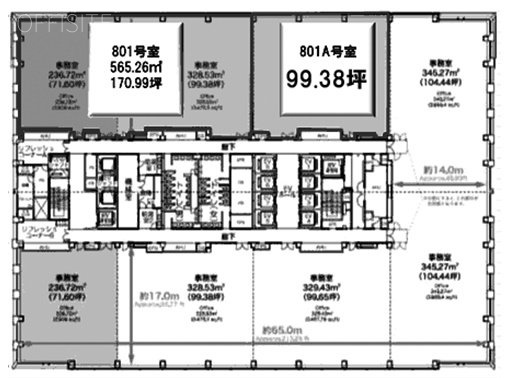 セレスティン芝三井ビル801 間取り図