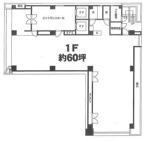 築地エー・アイ・ユービル1F 間取り図