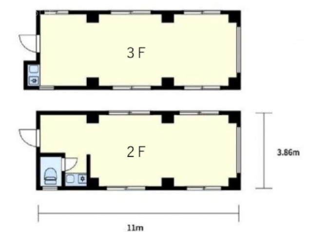 山本ビル2~3F 間取り図