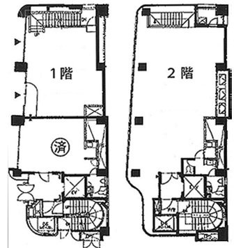 ミズホビル1F～2F 間取り図