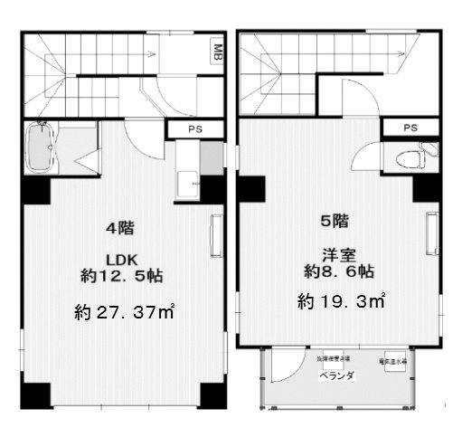 第三青野屋ビル4F~5F 間取り図