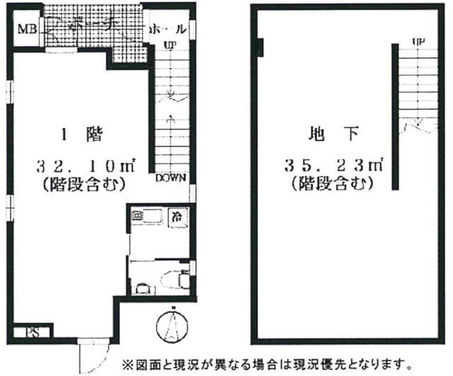 エストビルB1F～1F 間取り図