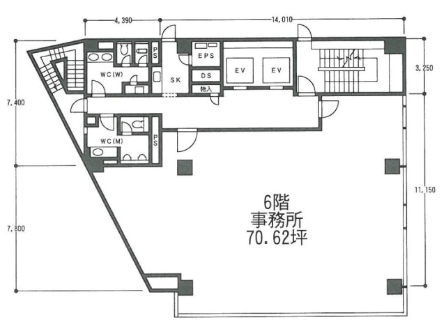 高輪台グリーンビル6F 間取り図