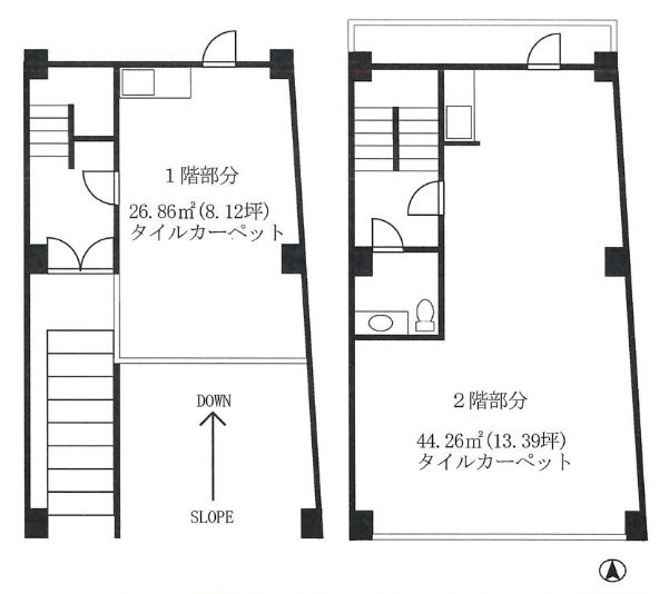 バイファルビルディング音羽1F～2F 間取り図