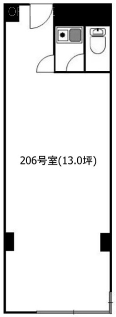 ニュー千駄ヶ谷マンション206 間取り図