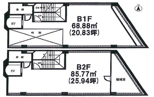 ウィーズ北青山ビルB1F～B2F 間取り図