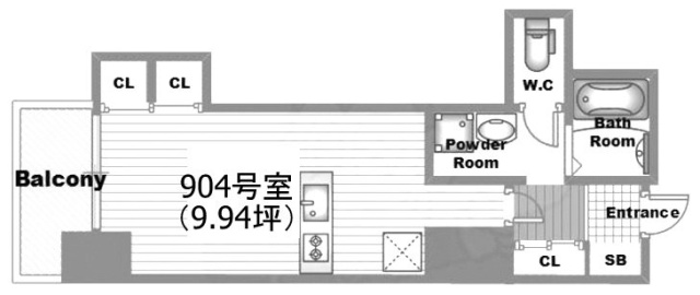 高田馬場ヒルサイドパレス904 間取り図