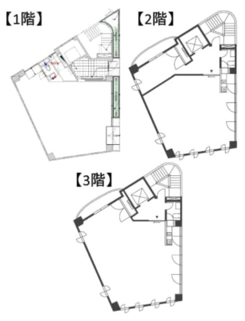 FLOOR&WALLS中野坂上1F～3F 間取り図