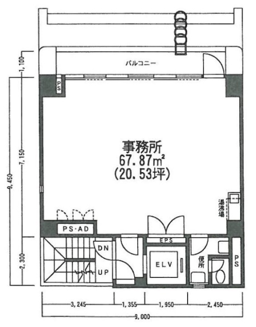 石川第二LKビル7F 間取り図