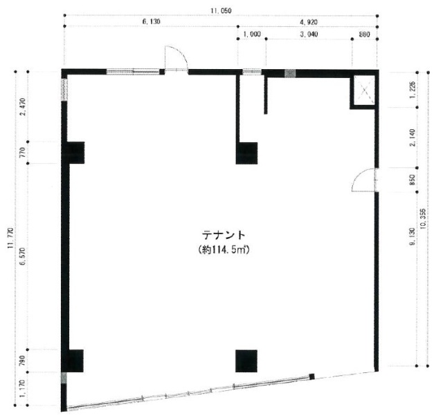 パークサイドいちのビル1F 間取り図