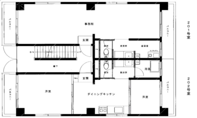 麻布長岡ハイツビル202 間取り図