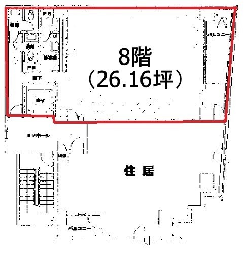 フジタ人形町ビル8F 間取り図