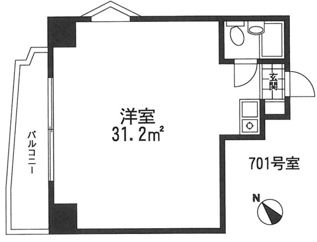 パルム四谷701 間取り図