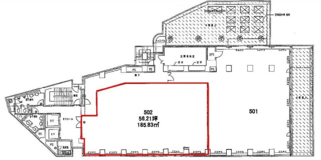 ジブラルタ生命原宿ビル5F 間取り図