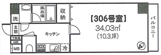 グリーンヴィラ代々木ビル306 間取り図