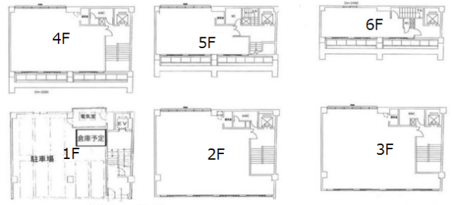 小網町エスビル1F～6F 間取り図