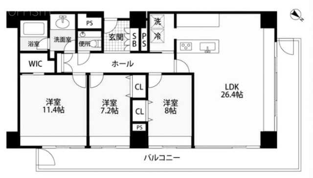 チェリス赤坂402 間取り図