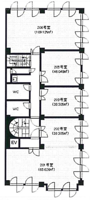 岡昭第3ビル201・202 間取り図