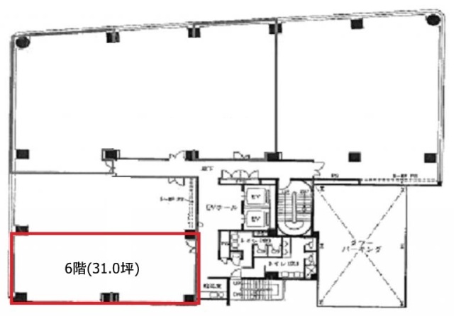 大樹生命千葉中央ビル6F 間取り図