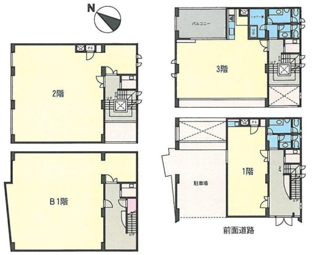 代官山豊年ビルB1F～3F 間取り図