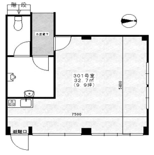 松風ビル301 間取り図