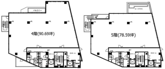 恵比寿KDビル4F～5F 間取り図